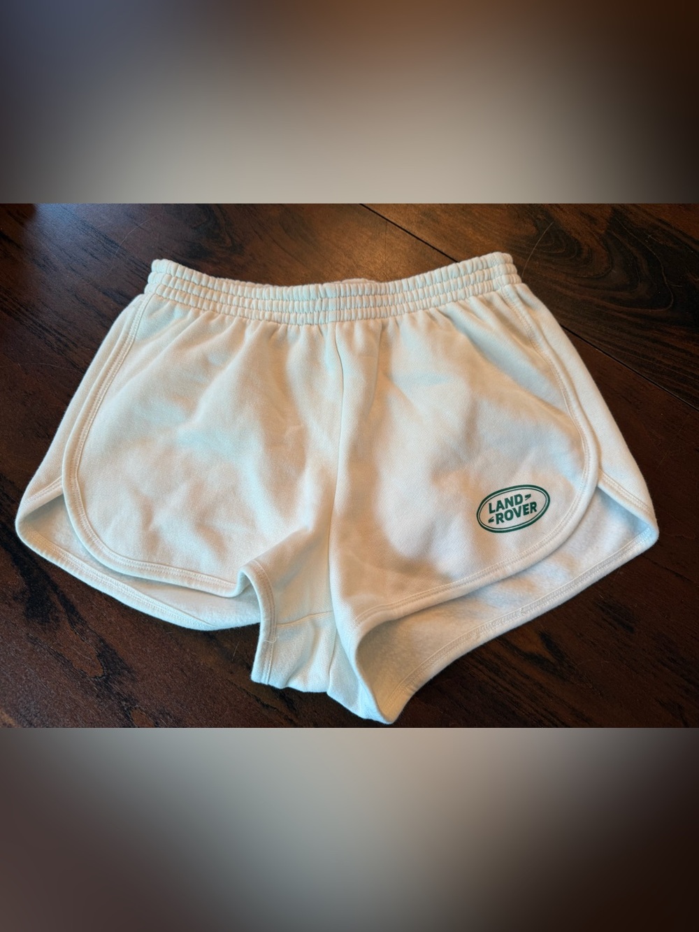 PacSun White Athletic Lounge Shorts with Green Logo